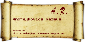 Andrejkovics Razmus névjegykártya